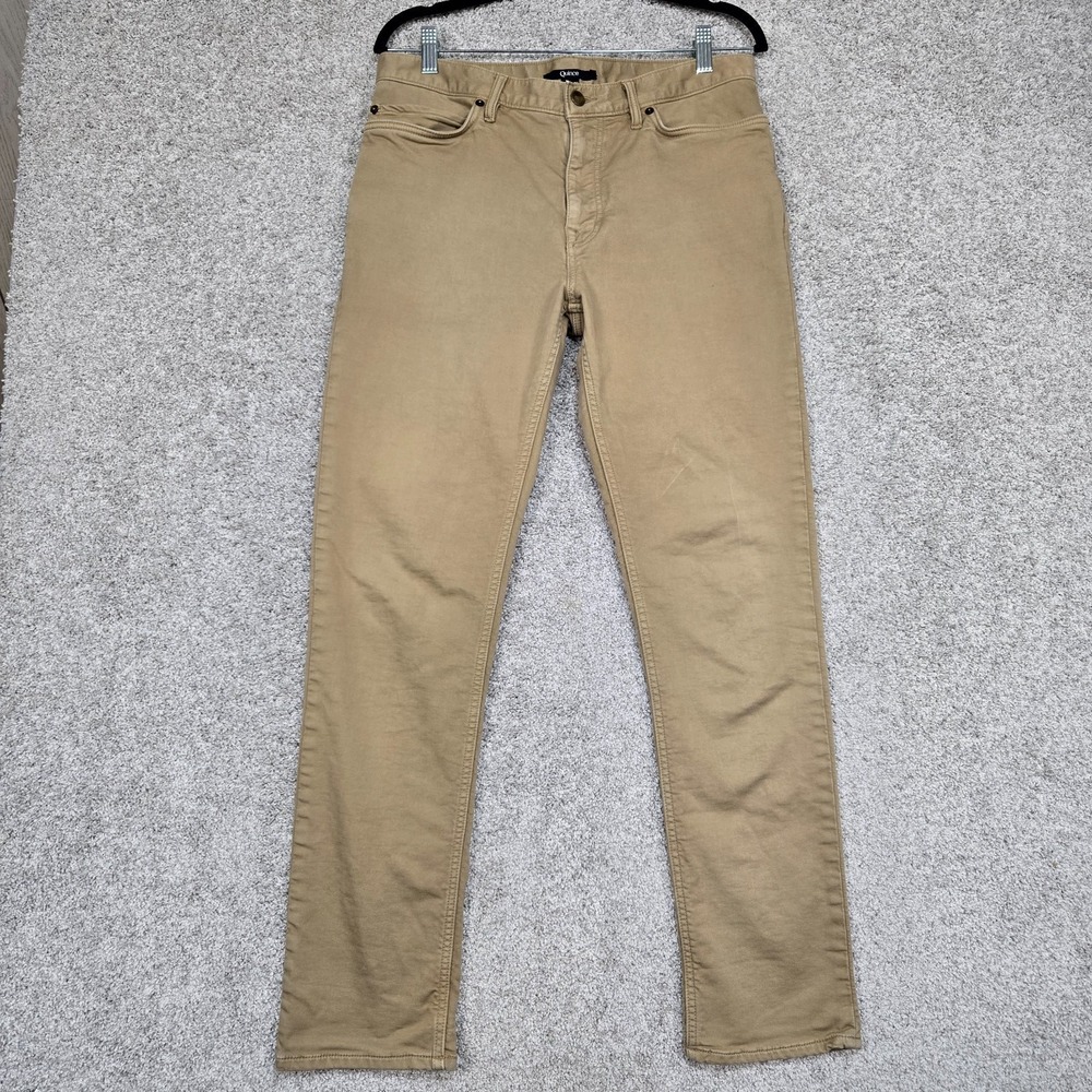 Quince pants mens 32x32 Comfort Traveler Straight Leg Khaki Tan 5-Pocket Stretch